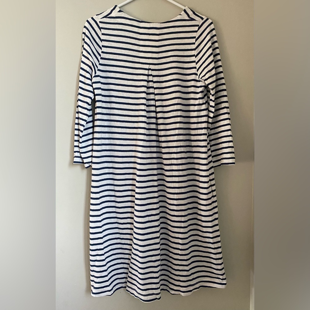 Two Danes Hemp Cotton Striped Blue & White Coastal Dress Size XS Cottagecore - Picture 9 of 11